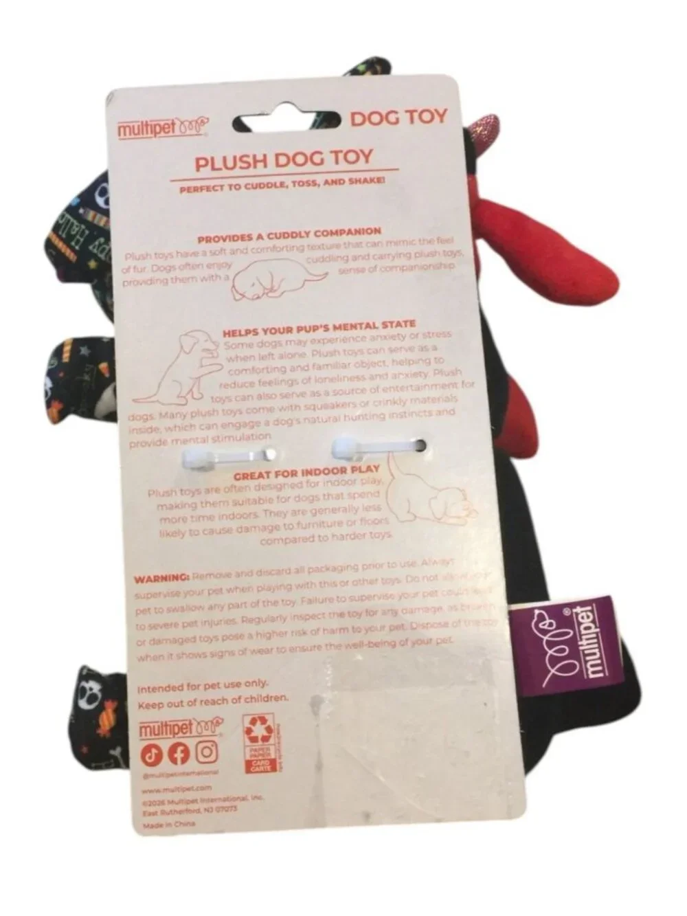 Halloween Multipet Dog Character Devil Spooky Plush Dog Toys Set of 2 Squeak